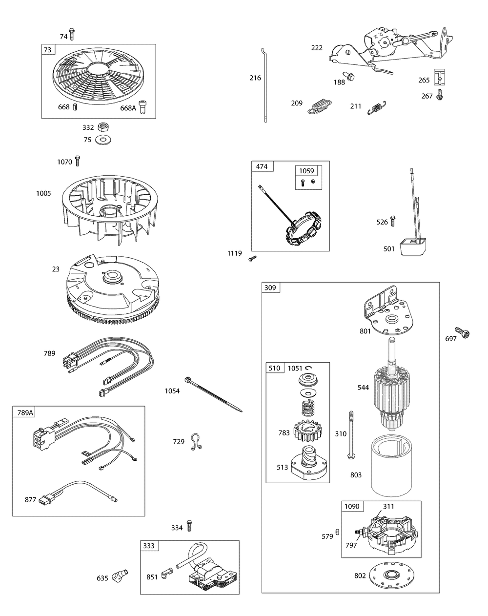 Engine Assembly 3 Diagram and Parts List for GT1554VT 14VR13CK009-14VR13CK010 Cub Cadet Lawn Tractor